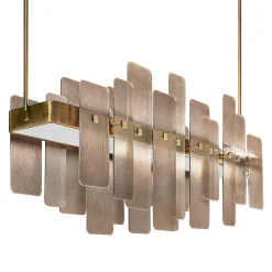 Oscar Contemporary Bronze Glass Chandelier