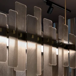 Oscar Contemporary Bronze Glass Chandelier