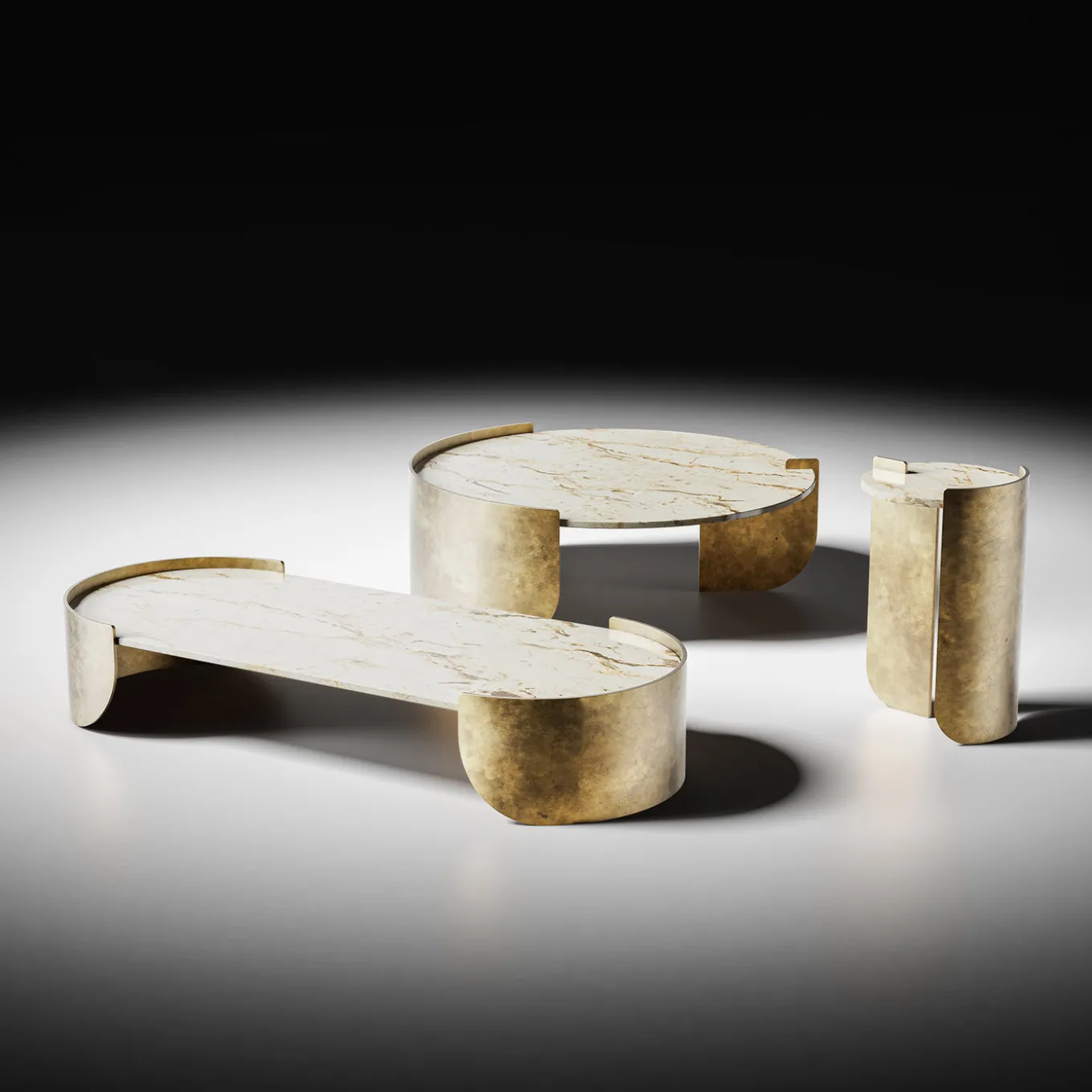 Osiris Oval Gold Coffee Table