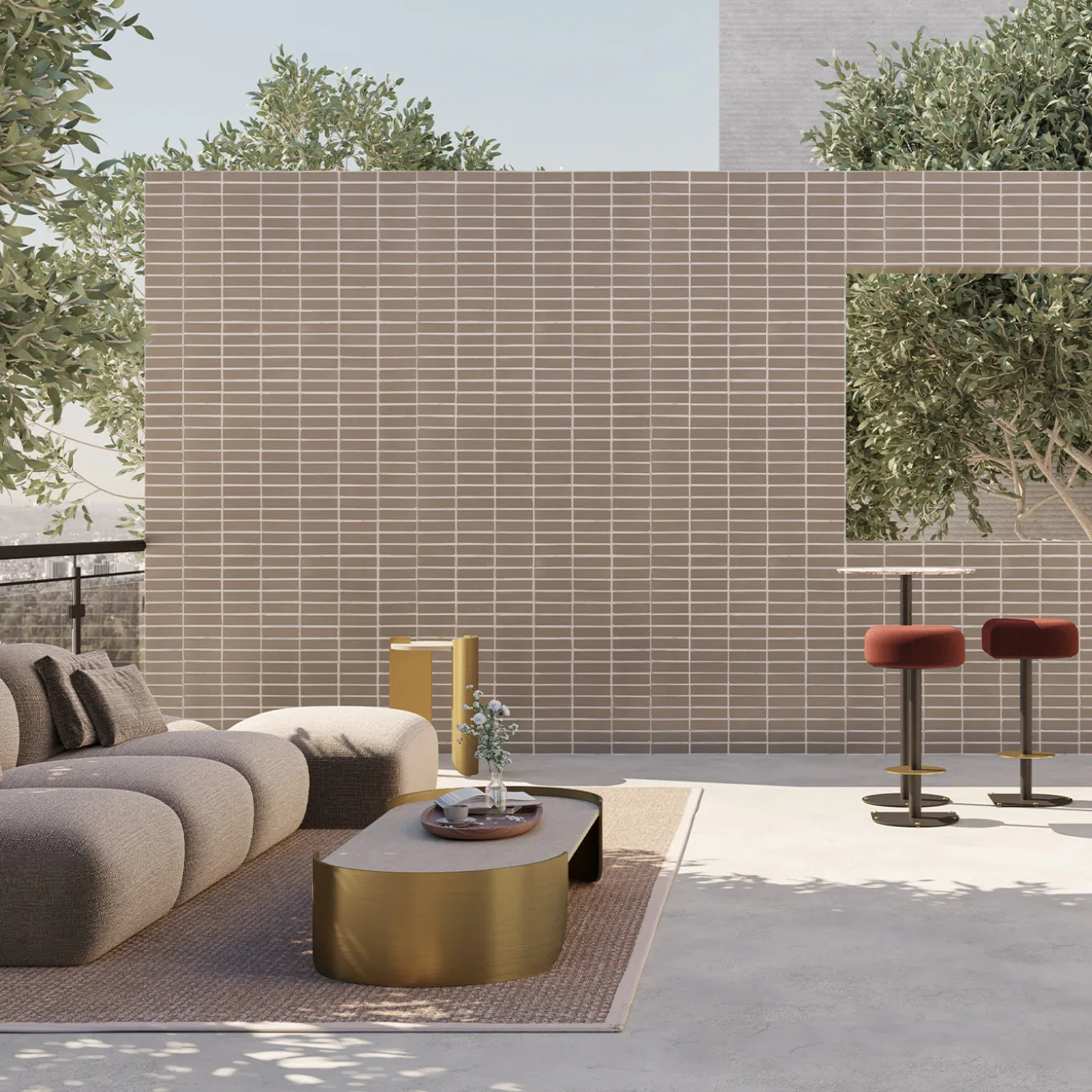 Osiris Oval Gold Coffee Table