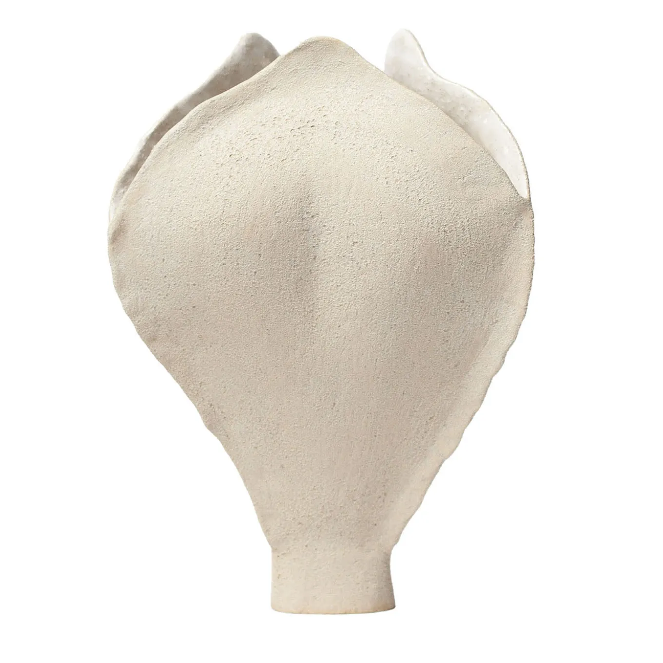 Ossa Iris White Glazed Stoneware Vase