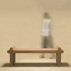 Ossicle Brown Leather Bench N. 1