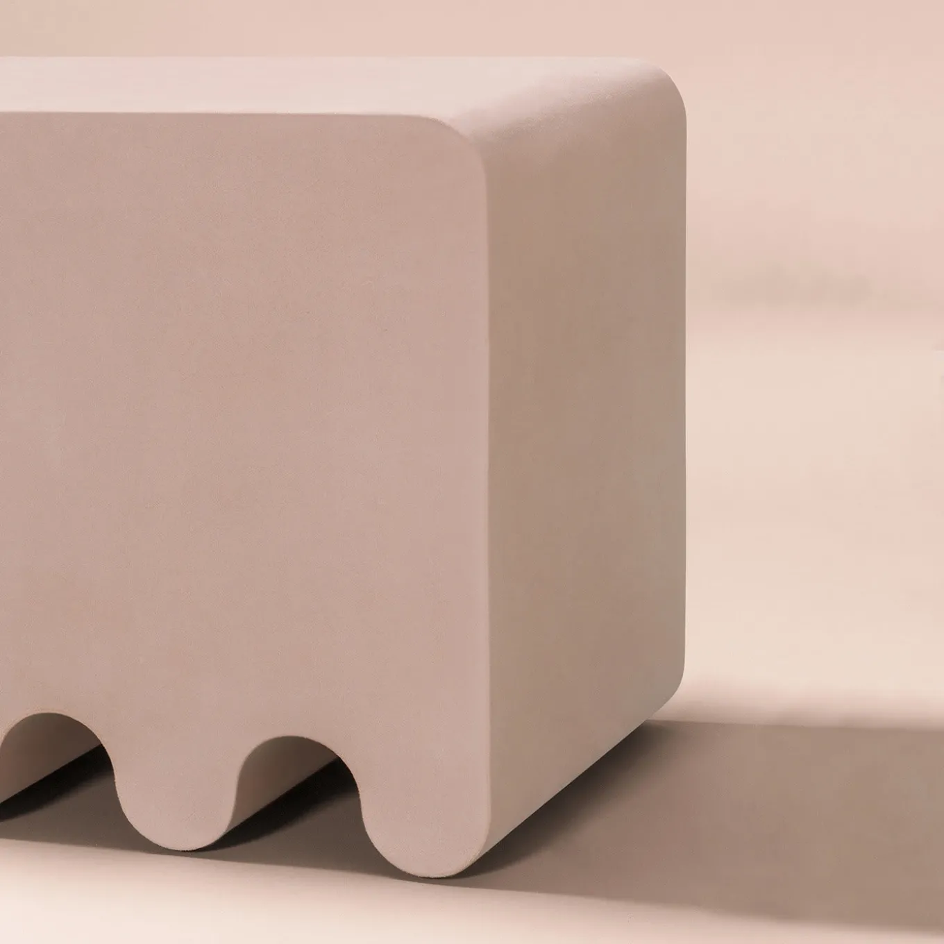 Ossicle Pink Leather Stool