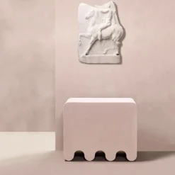 Ossicle Pink Leather Stool