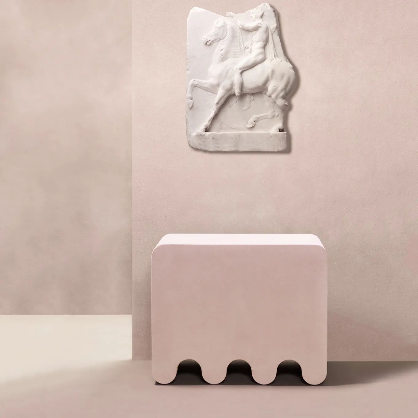 Ossicle Pink Leather Stool