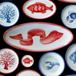 Osteria Set of 6 Blue Dinner Plates 28cm