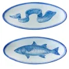 Osteria Set of 2 Large Blue Oval Trays 43x19cm