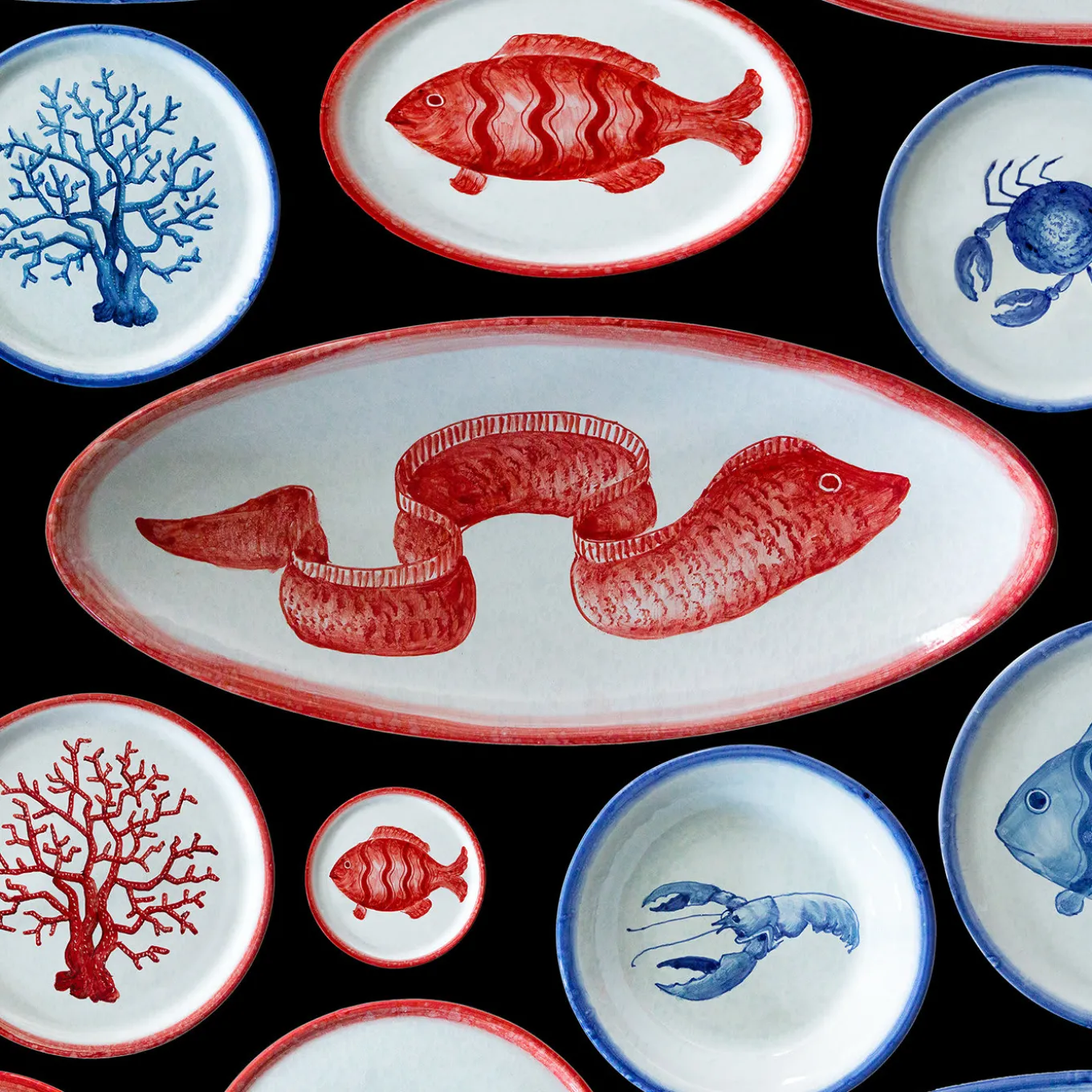 Osteria Set of 6 Red Fruit Plates 20cm