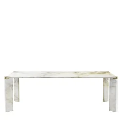 Ottanta Rectangular Calacatta Gold Dining Table by L. Bozzoli