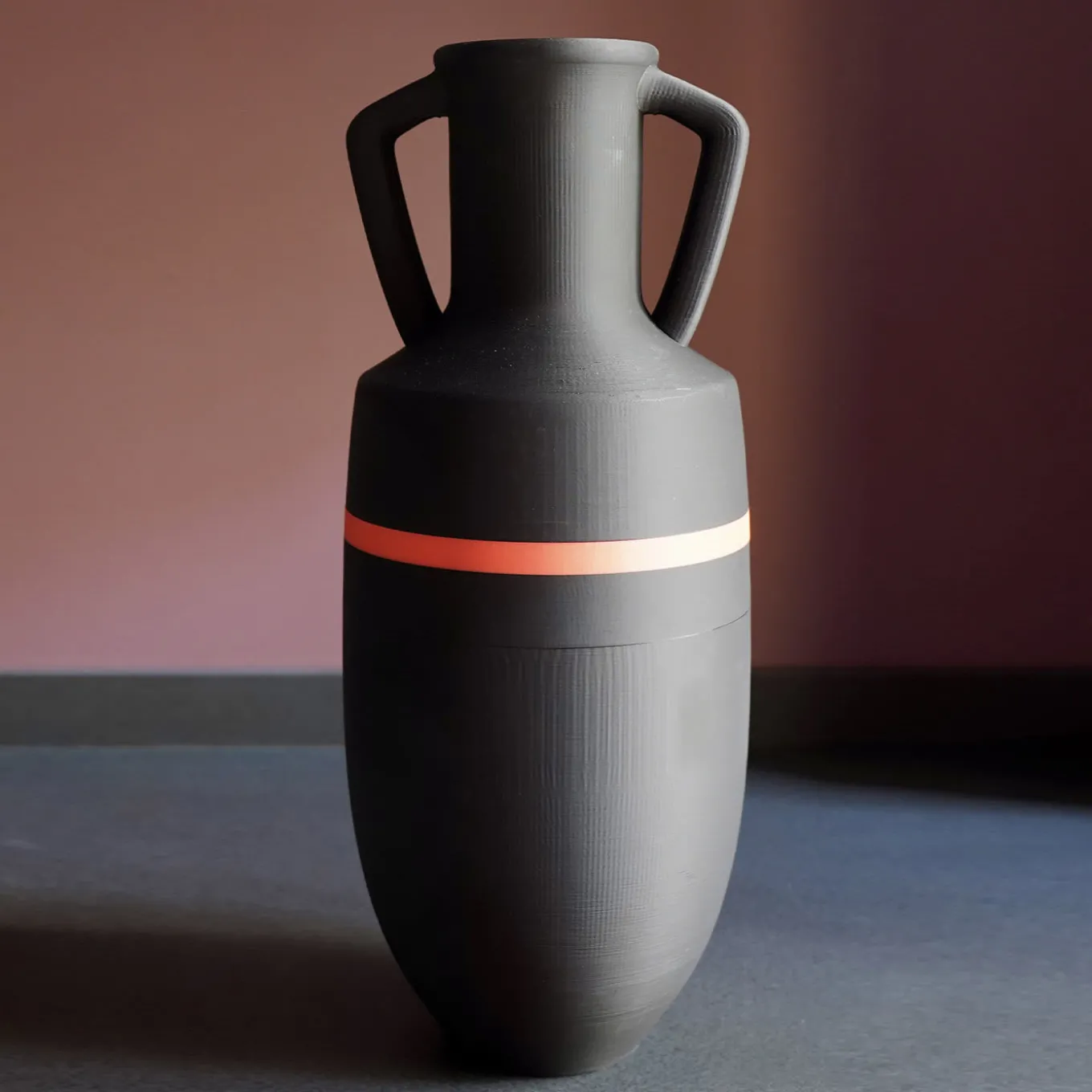 Ottaviano XL Black And Orange Amphora