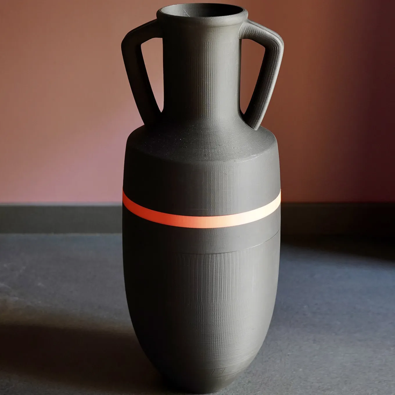 Ottaviano XL Black And Orange Amphora