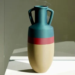 Ottaviano XL Bronze Burgundy And Blue Amphora