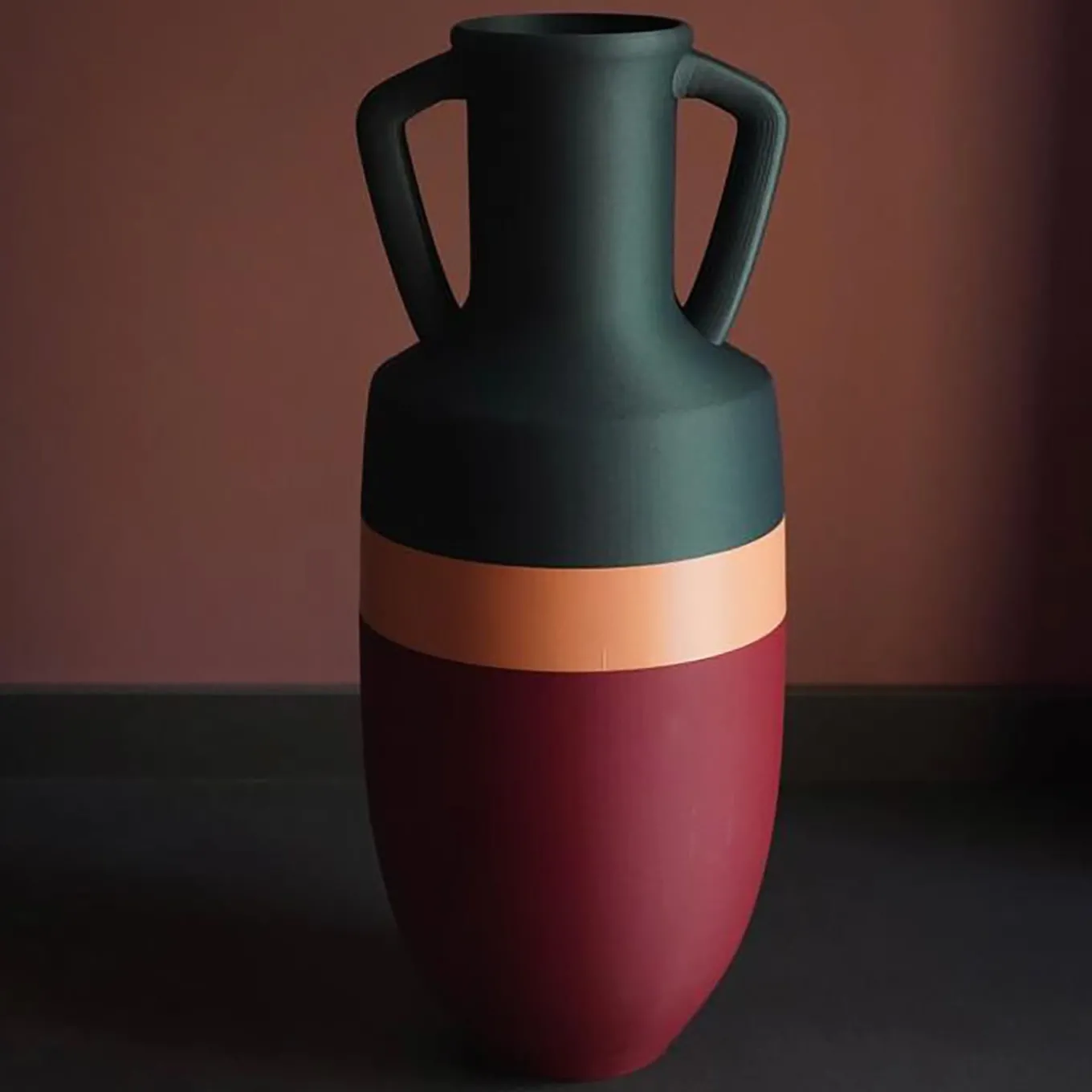 Ottaviano XL Burgundu Pink And Green Amphora