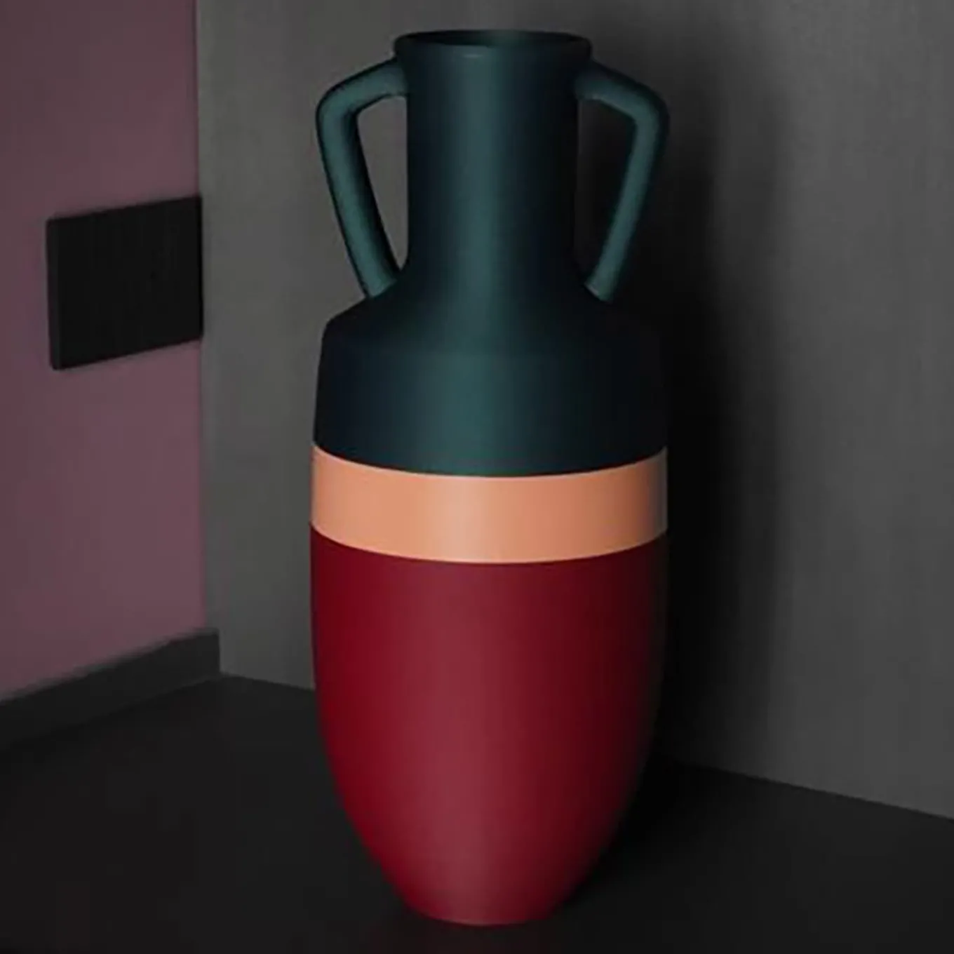 Ottaviano XL Burgundu Pink And Green Amphora