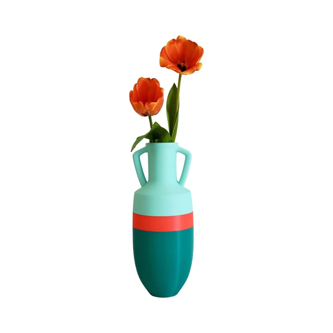 Ottaviano XL Green Orange And Light Blue Amphora