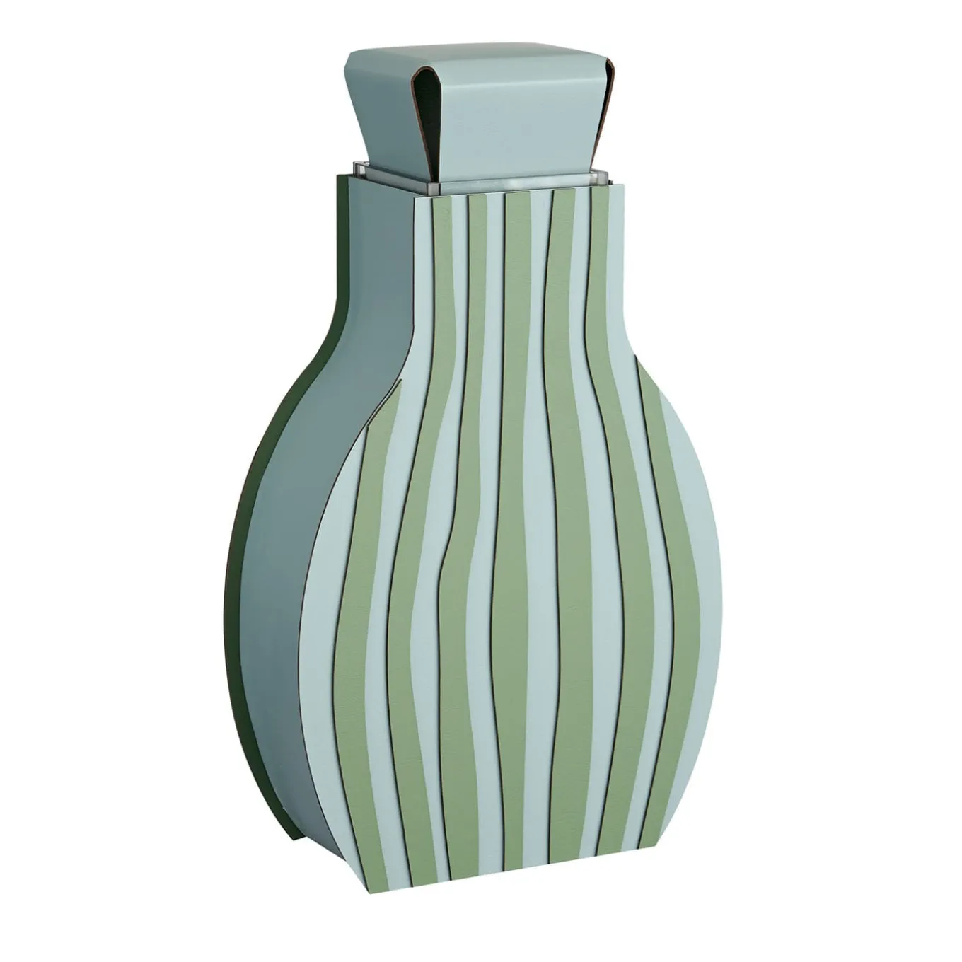 Otto Striped Sky Blue/Eucalyptus Vase by Gianpaolo Venier