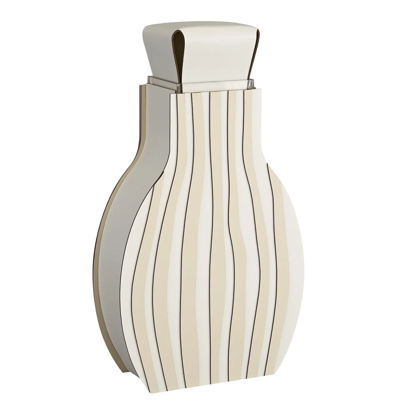 Otto Striped White/Panna Cotta Vase by Gianpaolo Venier
