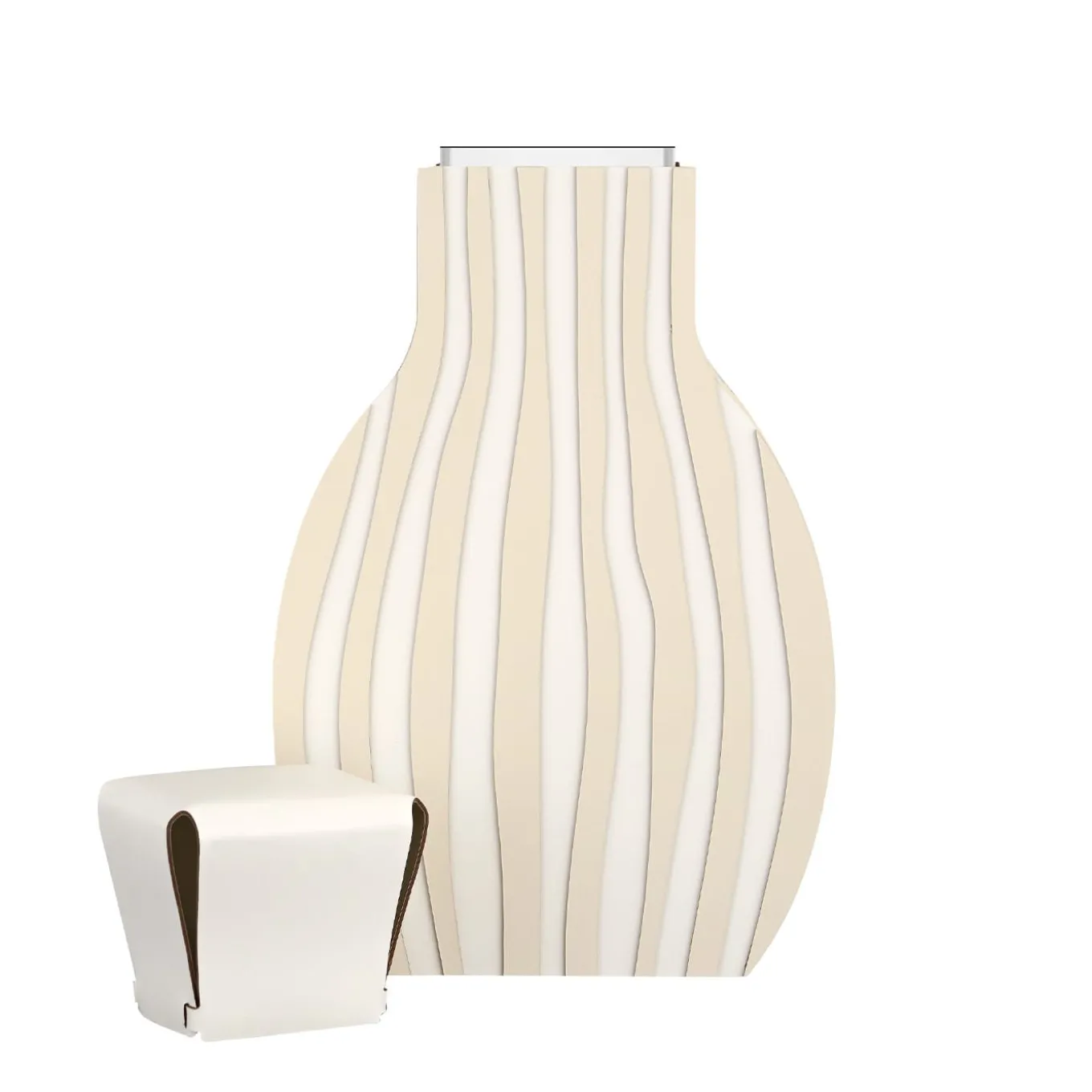 Otto Striped White/Panna Cotta Vase by Gianpaolo Venier