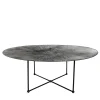 Otto/Quarti Round Gray Steel Coffee Table with LED Light