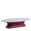 Outdoor Amaranth Oval Cocktail Table With Stone Top