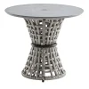 Outdoor Gray Side Table With Stone Top