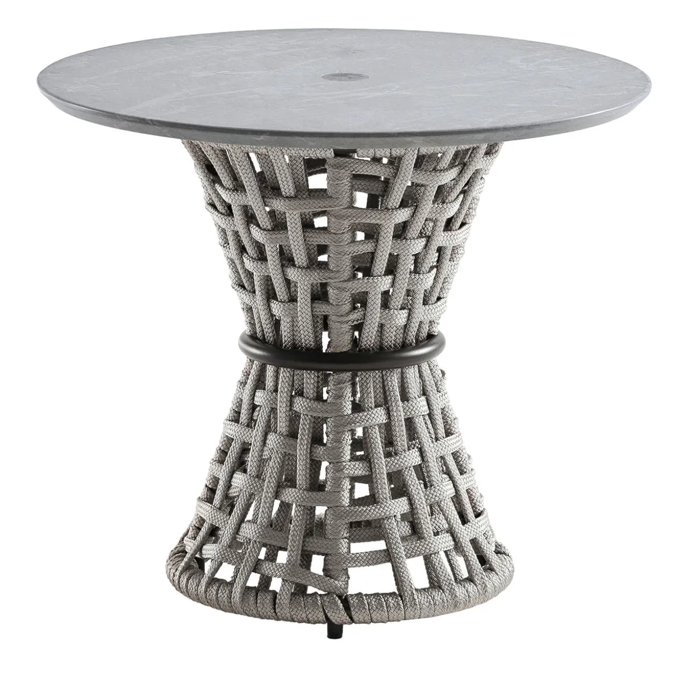 Outdoor Gray Side Table With Stone Top
