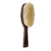 Oval Chocolate Carrara Acetate White-Bristle Hairbrush