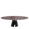 Oval Red Marble Dining Table