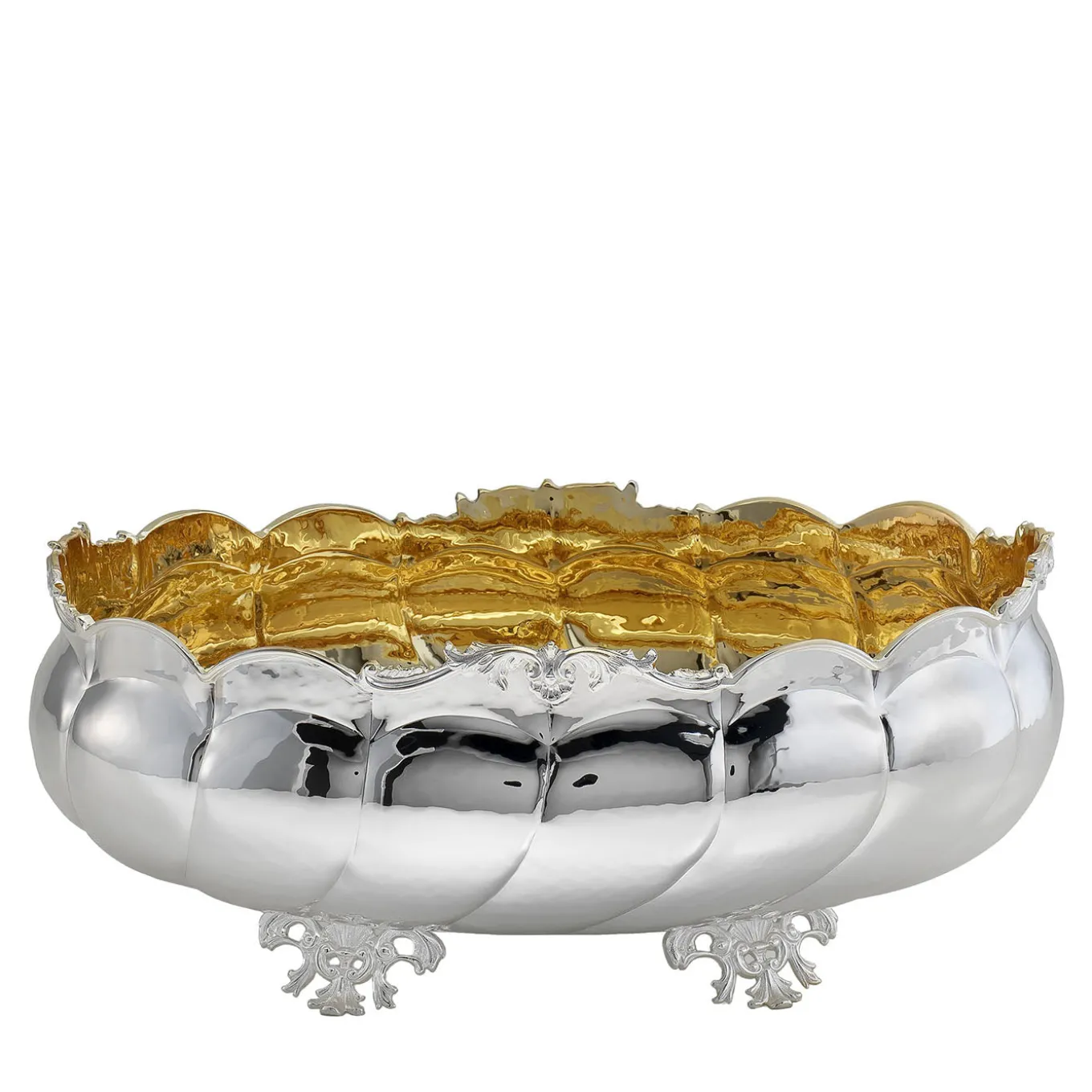 Oval Silver Centerpiece with Gold-Plated Interior