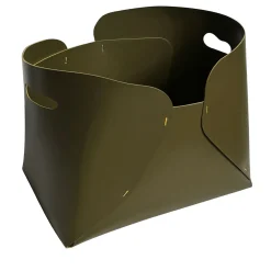 Overlaps Regular Olive-Green Leather Box