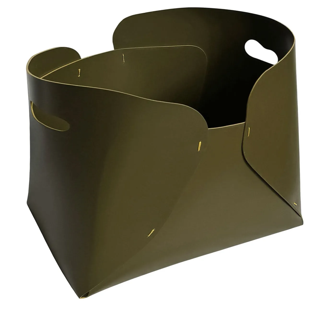 Overlaps Regular Olive-Green Leather Box