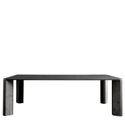 Overlay Rectangular Black Marble Dining Table