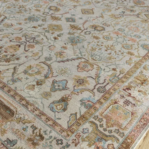 Oxidize Washed Hand Knotted Rug in Cloud White Dark Ivory