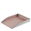 Oyster and ash rose leather paper tray