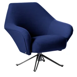 P32 Blue Swivel Armchair by Osvaldo Borsani