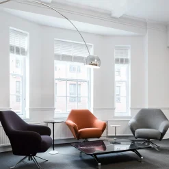 P32 Light Gray Swivel Armchair by Osvaldo Borsani