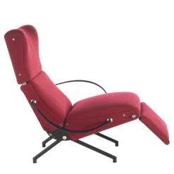 P40 Red and Black Lounge Armchair by Osvaldo Borsani