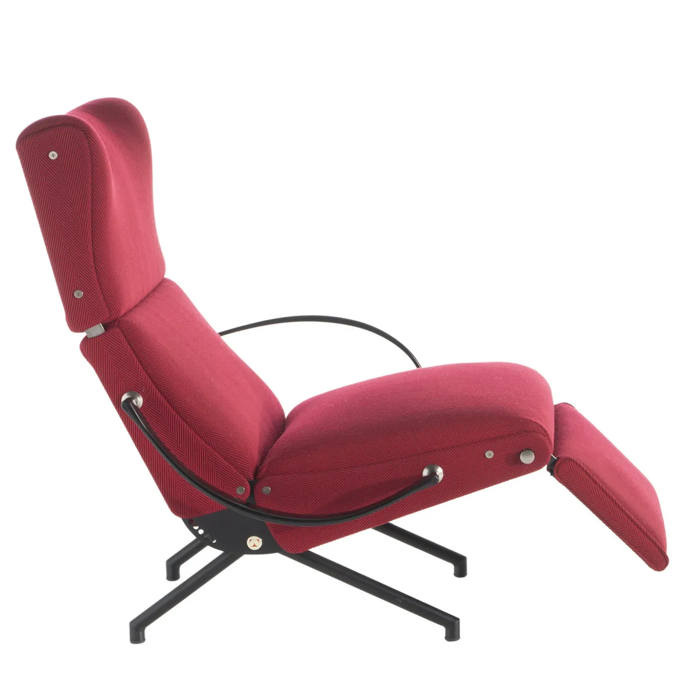 P40 Red and Black Lounge Armchair by Osvaldo Borsani
