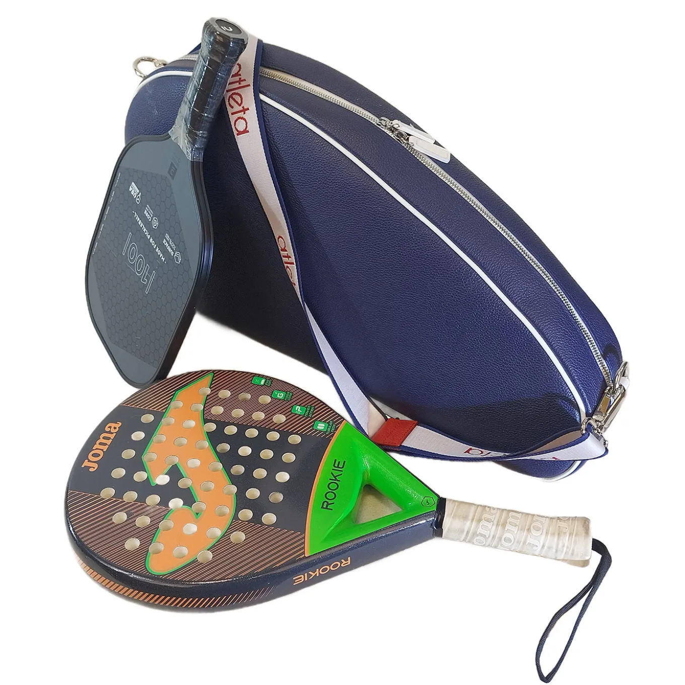 Paddle & Pickleball Blue and Red Leather Bag