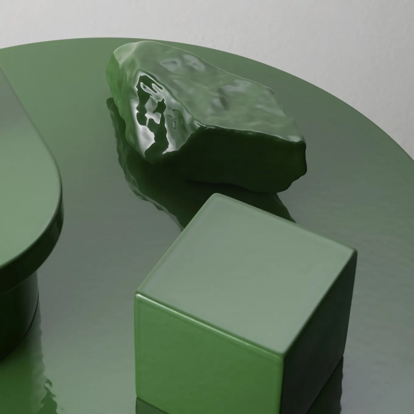 Paesaggi Round Green Sculpture by Nathalie Du Pasquier