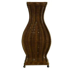 Pagoda Hand-Woven Wicker Floor Lamp