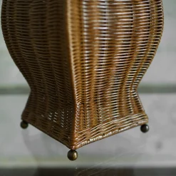 Pagoda Hand-Woven Wicker Floor Lamp