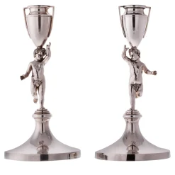 Pair of Pitti Sterling Silver Candlesticks