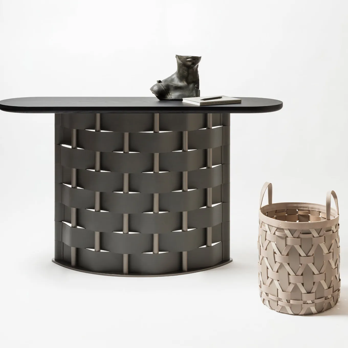 Palù Tall Large Cream Storage Basket by Federica Biasi