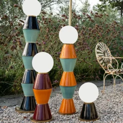 Palm Large Aquamarine and Orange Table Lamp