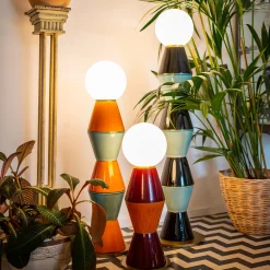 Palm Large Aquamarine and Orange Table Lamp