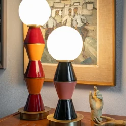 Palm Small Black and Peach Table Lamp