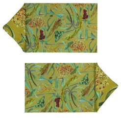 Panarea Set of 2 Olive-Green Placemats + 2 Napkins