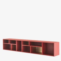 Pangea Large Marsala-Red & Brass Wall Unit