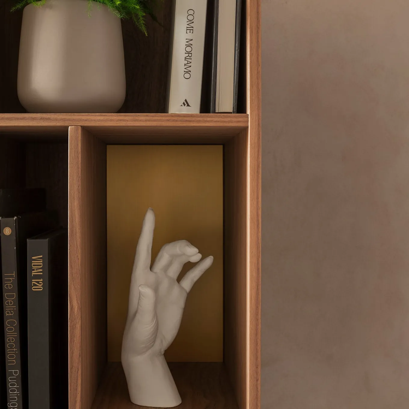 Pangea Walnut & Brass Wall Unit